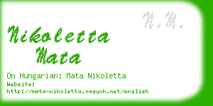 nikoletta mata business card